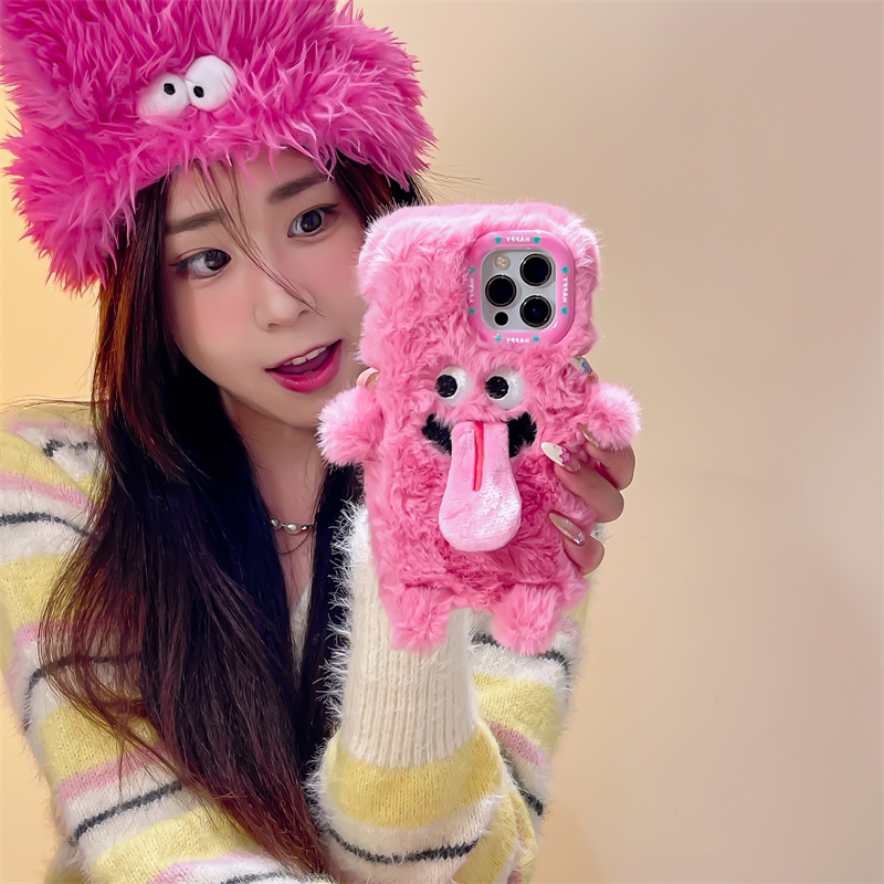 Funny Sticking Tongue Out Cartoon Plush Suitable Phone Case Drop-resistant photo 2