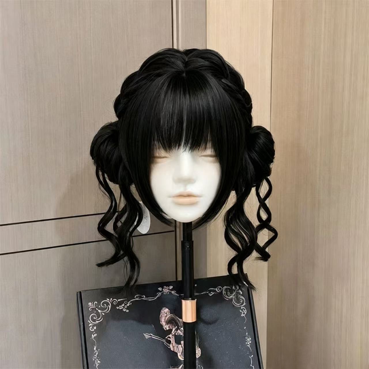 Long Wavy Hair Cute Bun-style Wig For Women photo 3