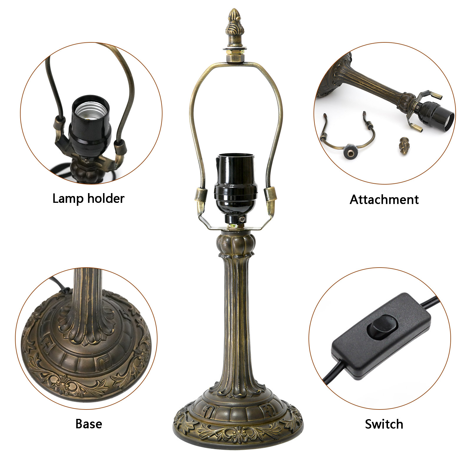 Stained Glass European-Style Bedroom Bedside Decorative Table Lamp photo 5