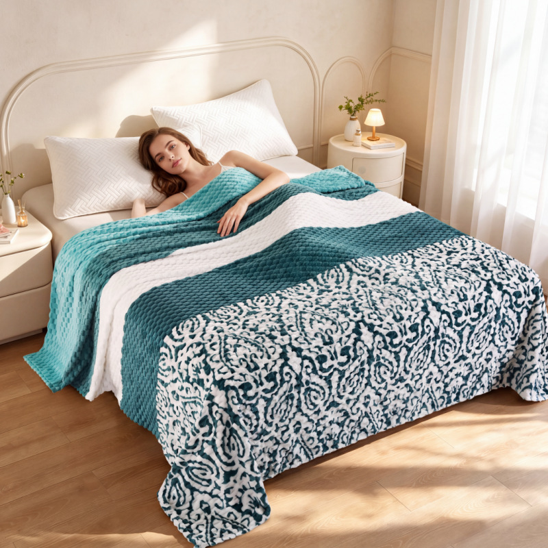 New Bean-shaped Velvet Sofa Nap Blanket photo 4