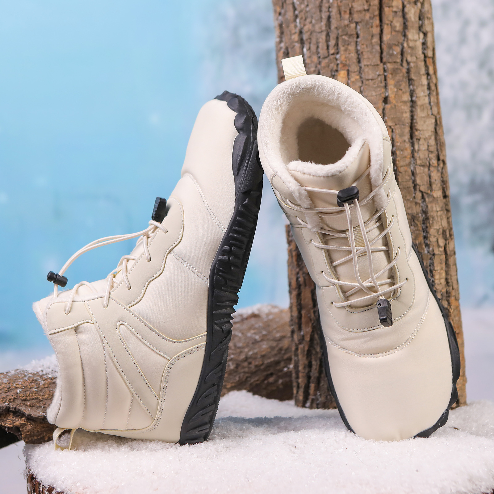 Five-finger Cotton Shoes Non-slip Snow Boots Waterproof Fleece-lined photo 4