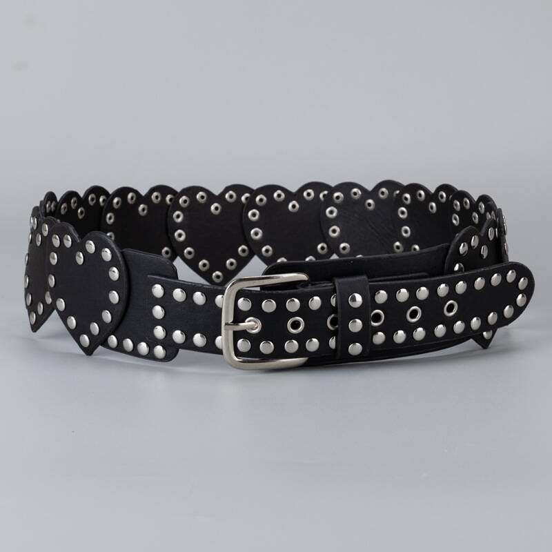 Retro Elastic Heart-shaped Leather Waist Belt For Cinching The Waist photo 3