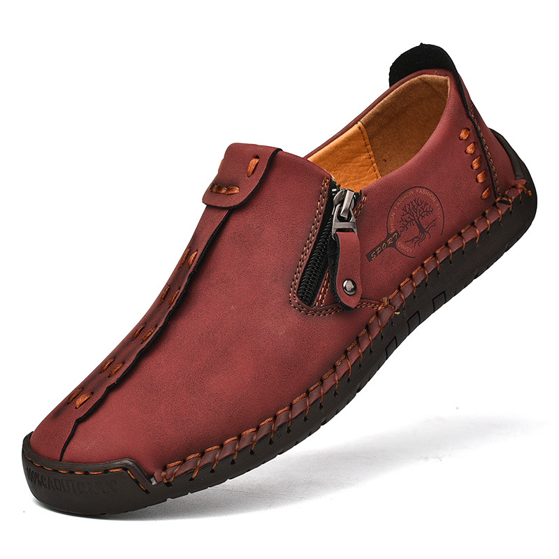 Men's Plus Size Zipper Leather Shoes photo 2