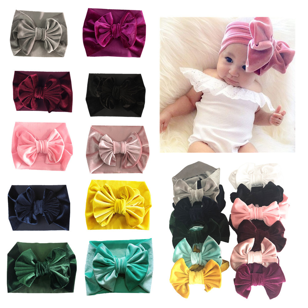 Childrens Multi-color Festive Velvet Headband With Stretchy Hair Accessory photo 1
