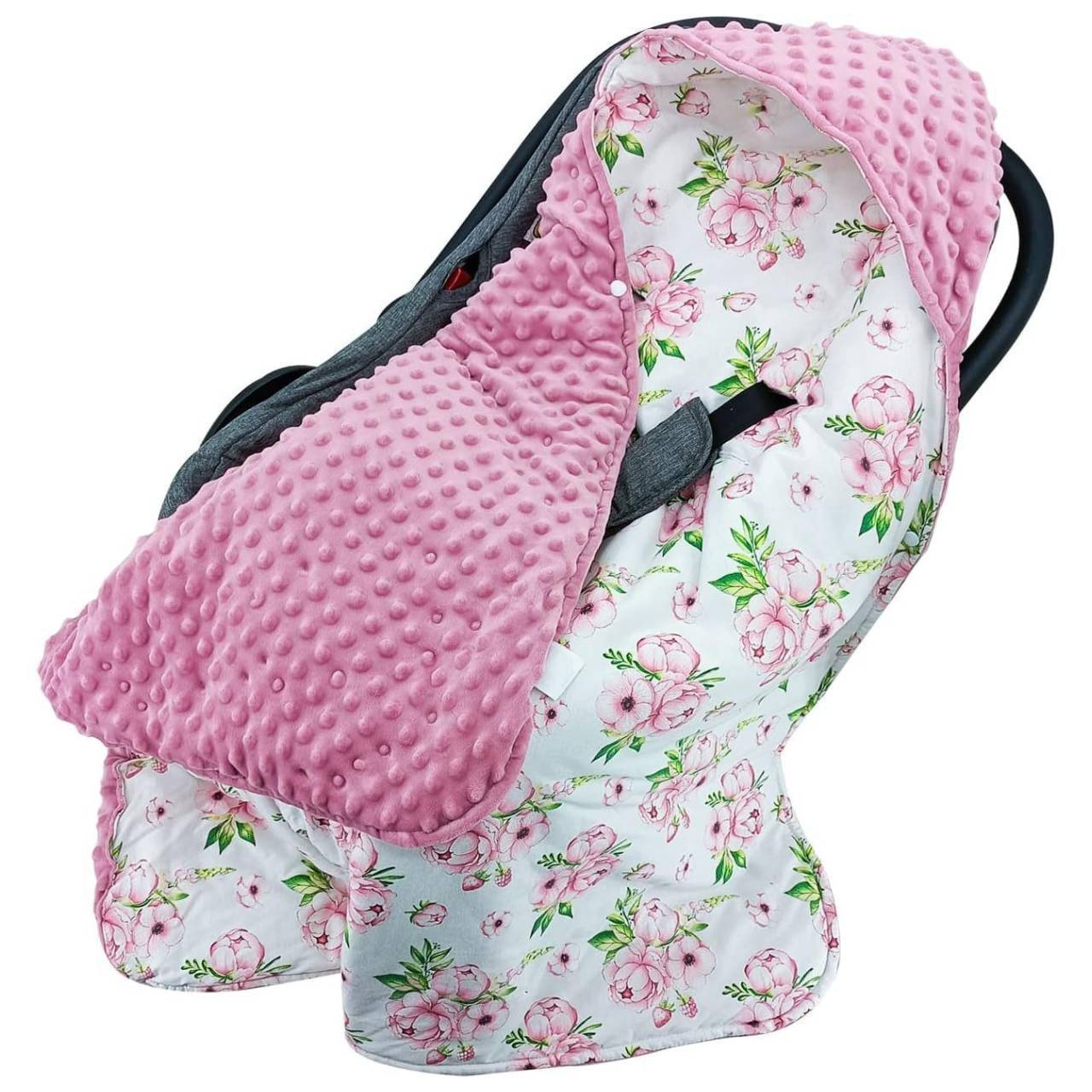Hooded Swaddle Blanket Multi-Functional Baby Bassinet Cover Double-Sided Newborn Flannel Swaddle Wrap photo 2