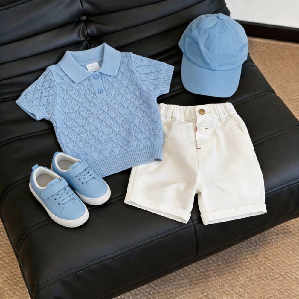 Hollow-out Knitted Short-sleeve Top And Casual Pants photo 6