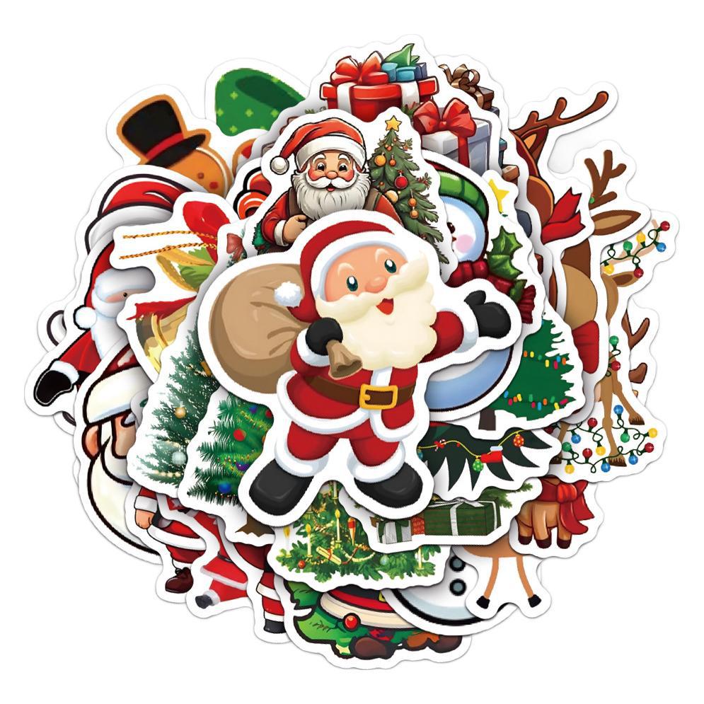Santa Claus Stationery Scooter Notebook Waterproof Stickers photo 2