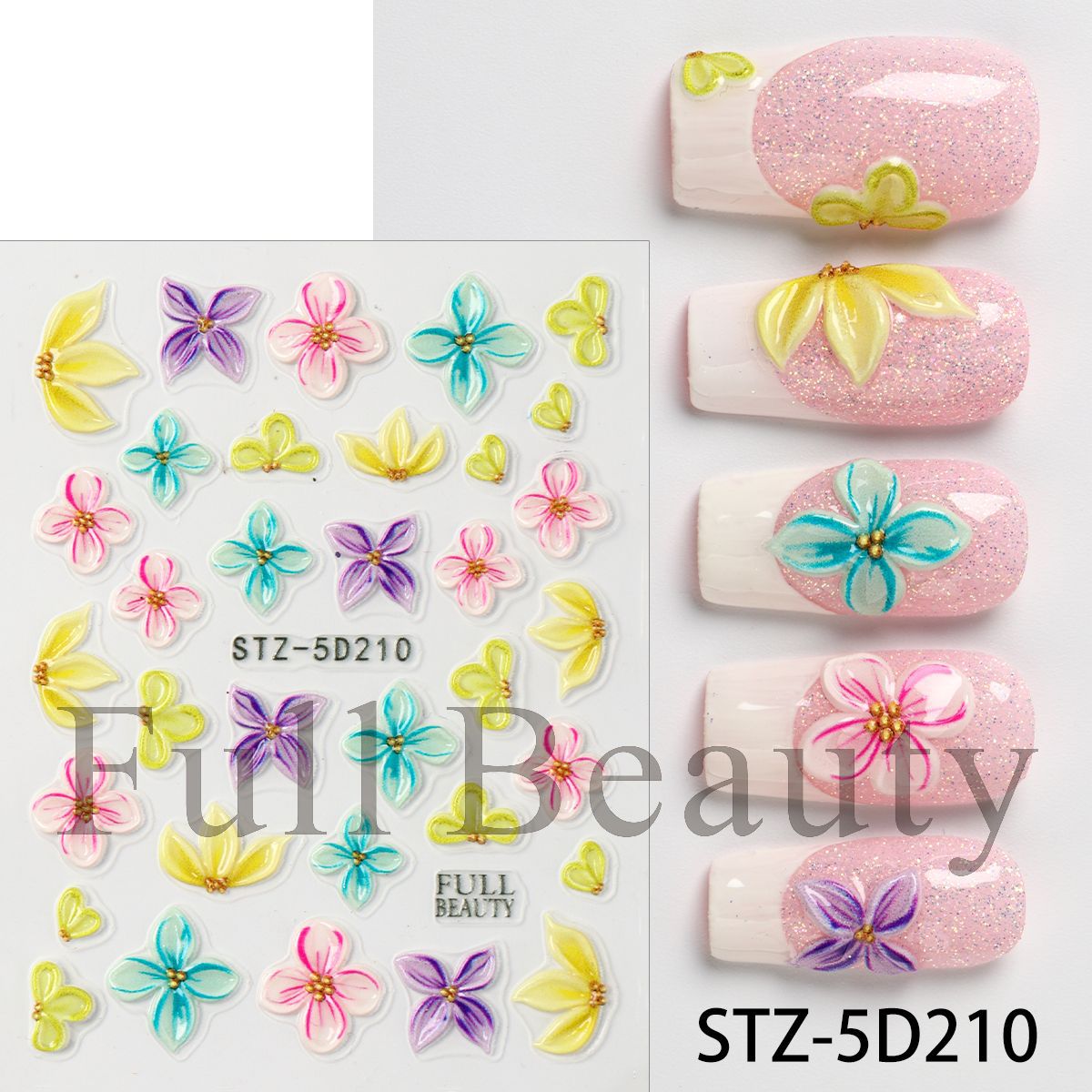Ins-style Embossed 3D Adhesive Nail Stickers photo 4