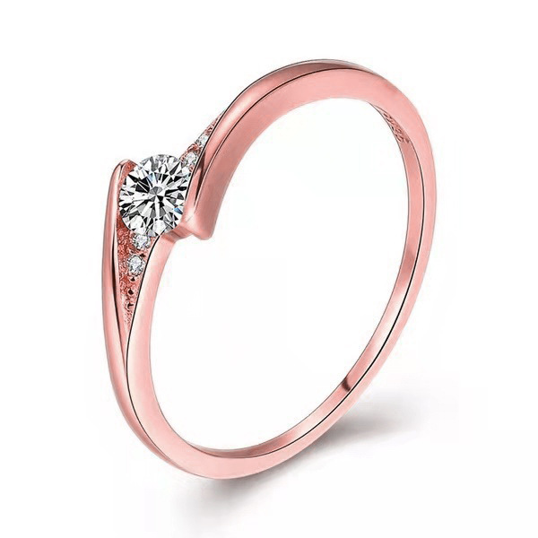 Mens Gold Alloy Round Engagement Ring photo 4