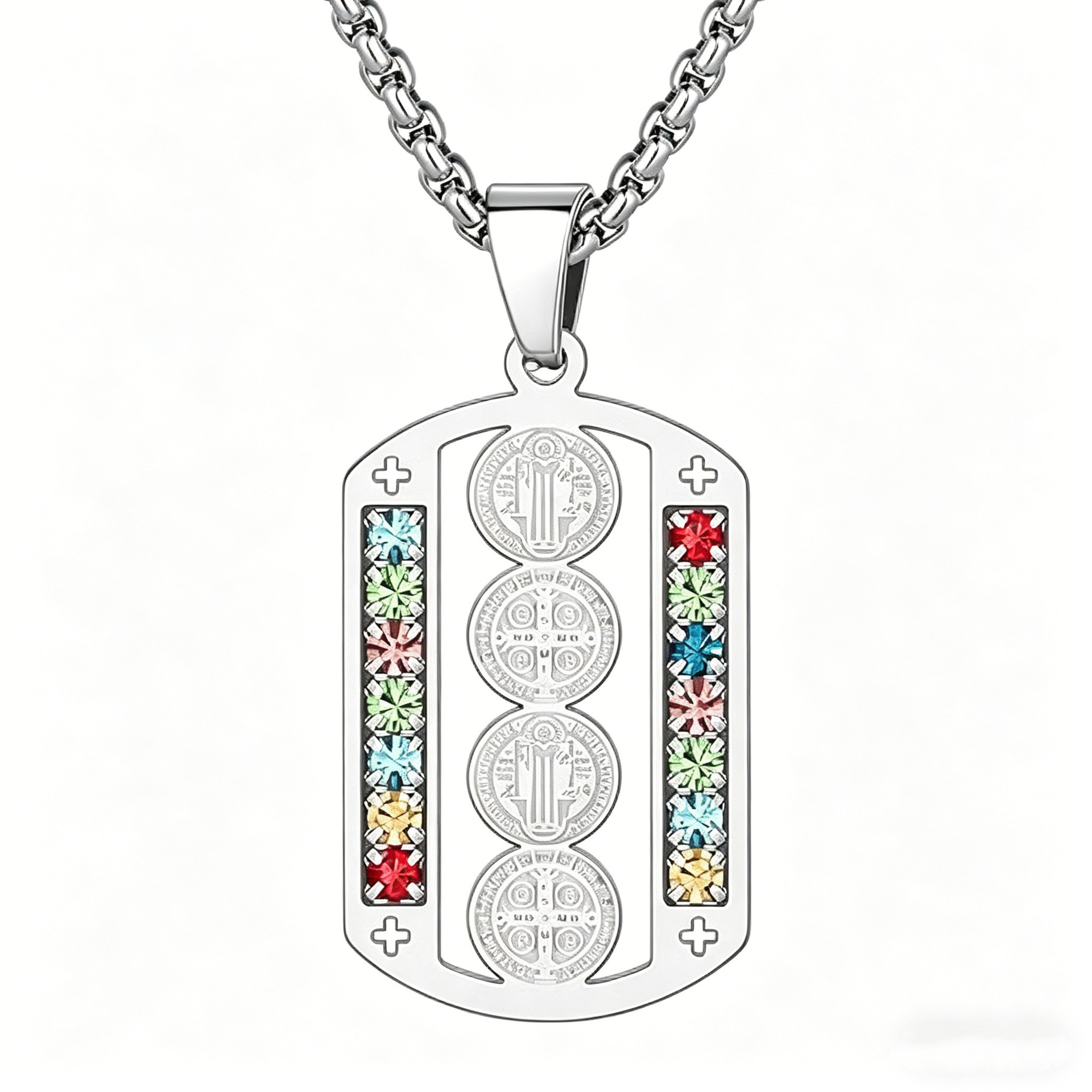 Hollowed-out Air Force-branded Stainless Steel Medal Pendant Necklace photo 2
