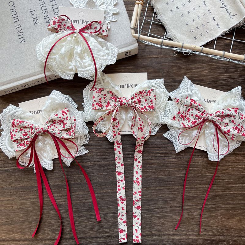 Bow Hair Clip For Girls Princess-Style Fabric photo 7