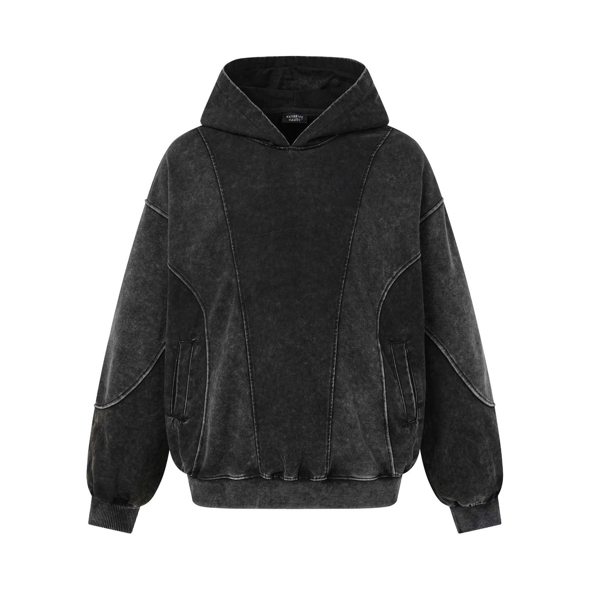 Street-style Outfit Featuring A Deconstructed Washed-and-distressed Vintage-textured Hoodie photo 1
