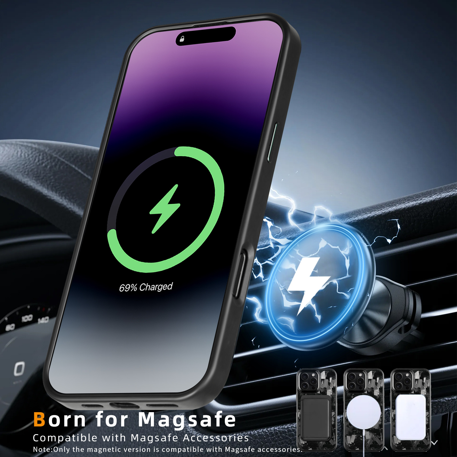 Metal-frame Forged-pattern Phone Case photo 1