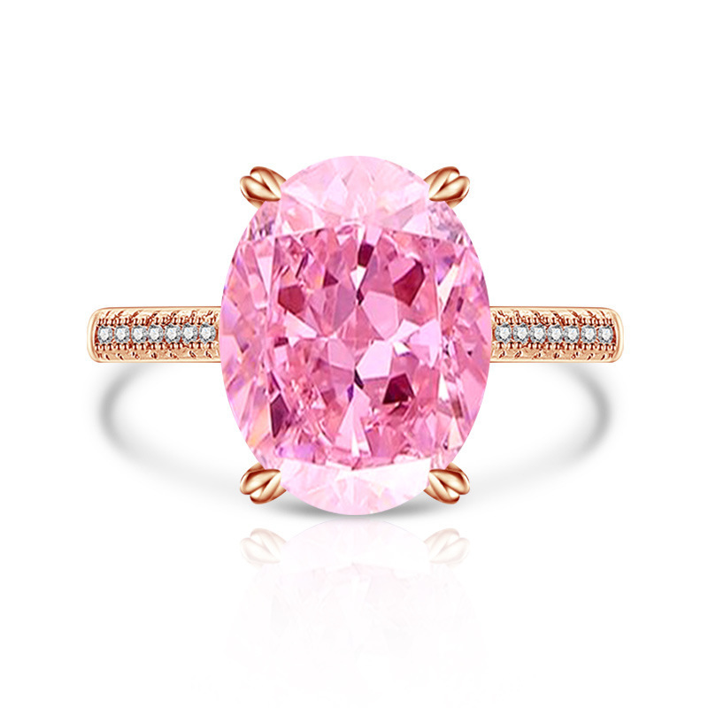 Female Versatile Casual Papalacha High Carbon Diamond Ice Flower Ring photo 6