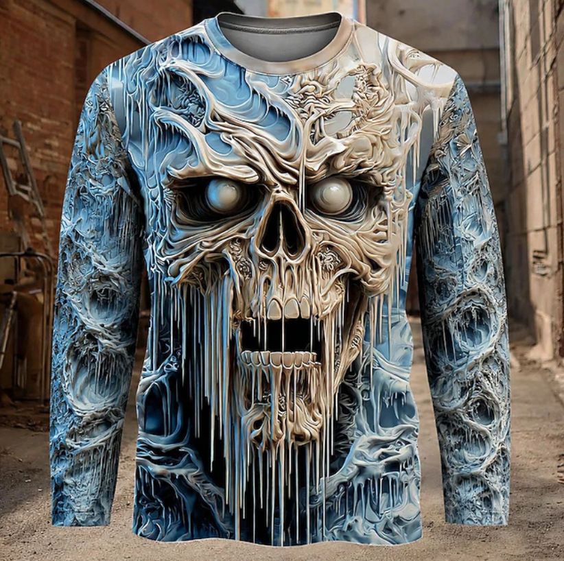 Printed Mens Long-Sleeve T-Shirt With A Crew Neck photo 6