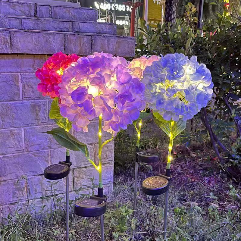 New Solar-Powered Garden Dandelion Flower Ball LED Floor Lamp photo 1