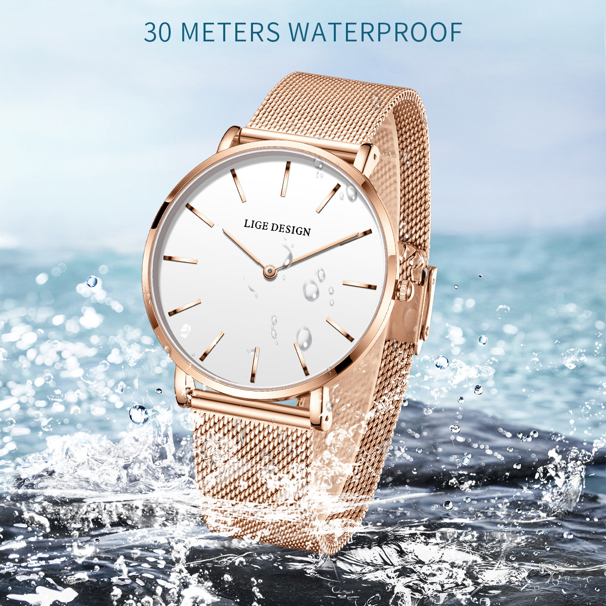 Fashionable Womens Quartz Watch Multi-function Waterproof Wristwatch photo 1