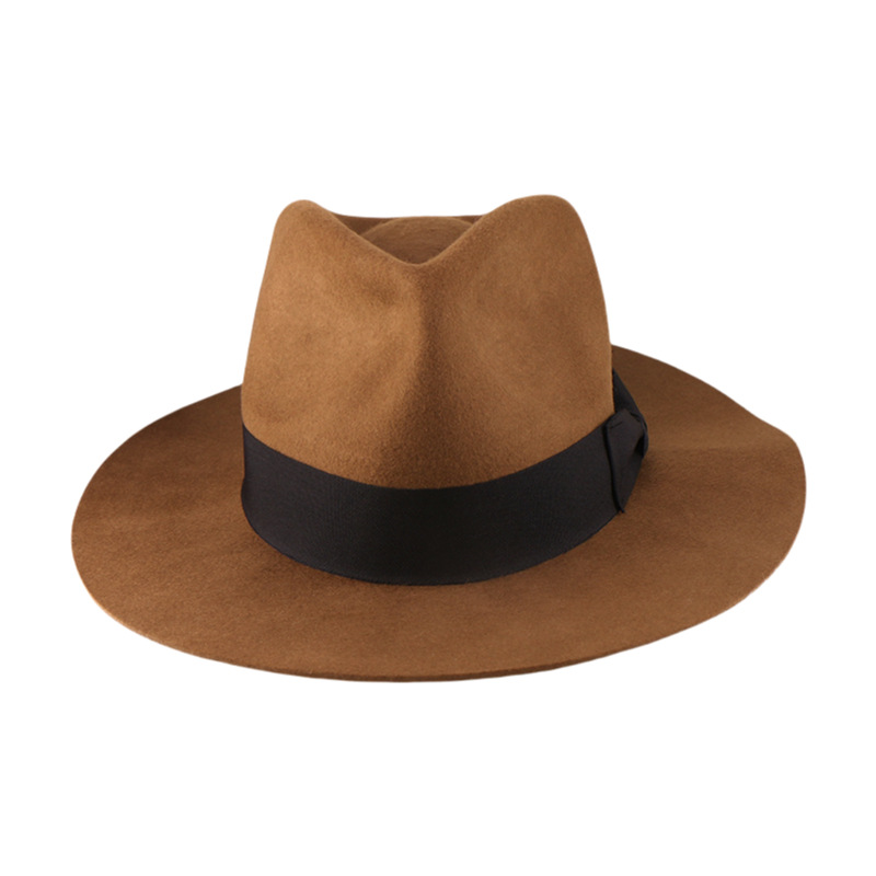 Wool Denim Hat With A Wide Brim And Bow photo 7