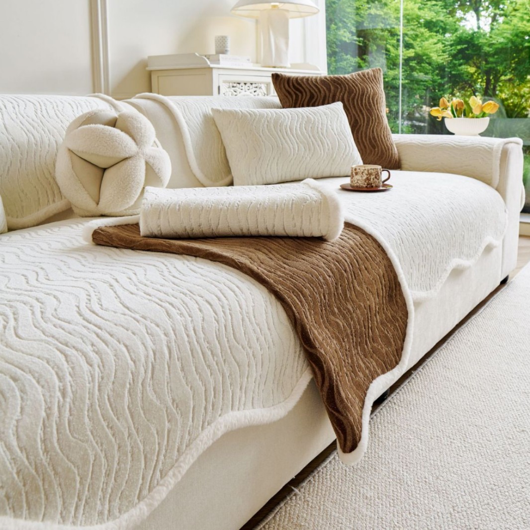Chenille All-season Universal Fixed Non-slip Premium Sofa Cushion photo 1