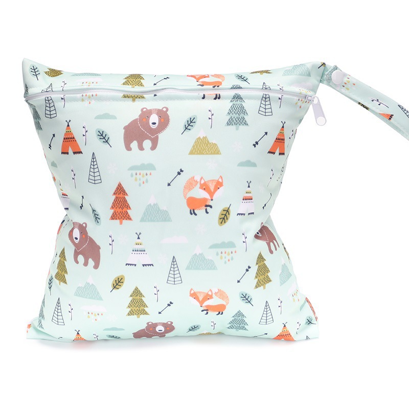 Cartoon-printed Single-zipper Diaper Bag For Babies Storage Pouch photo 2