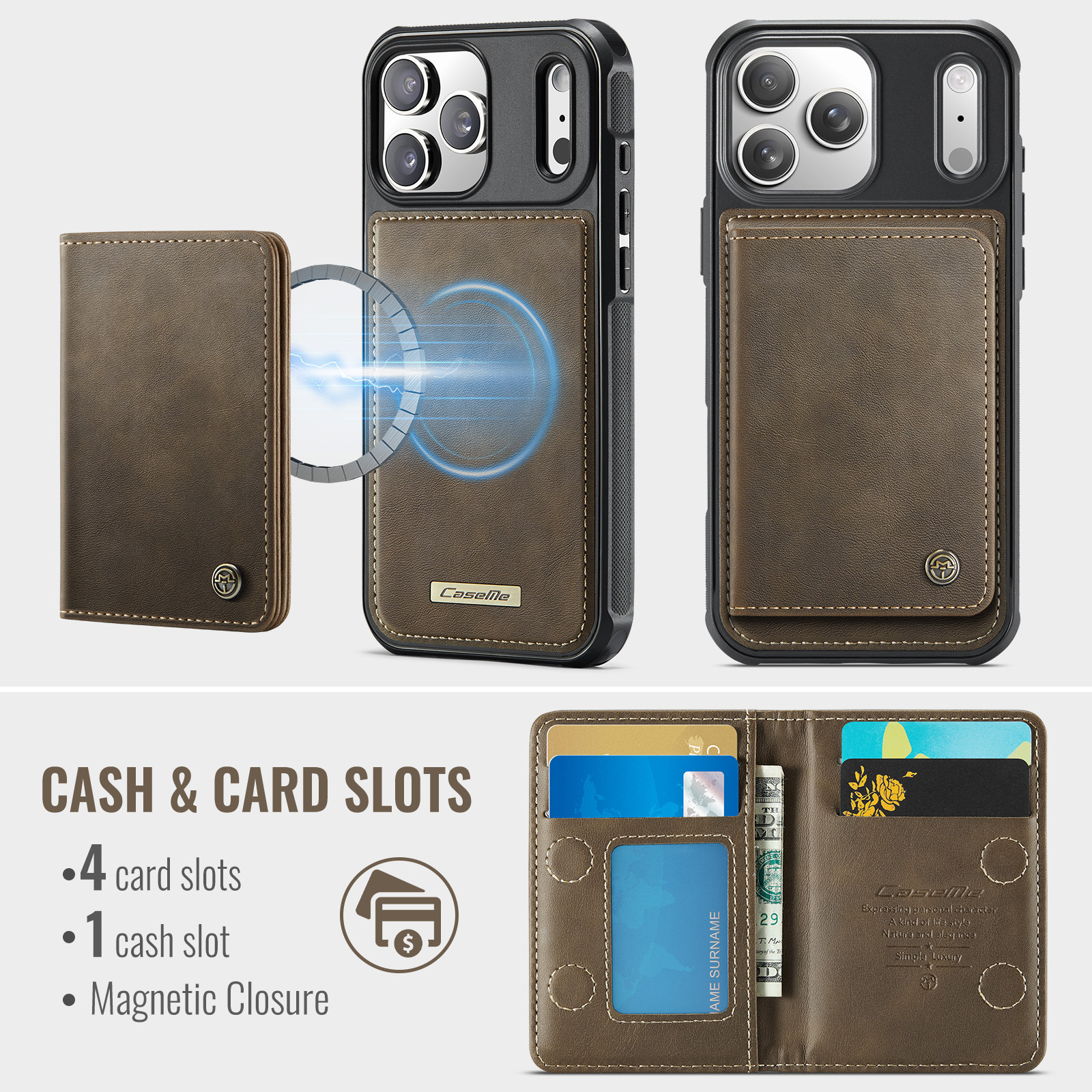 Magnetic Two-in-one Card Holder Phone Case photo 5