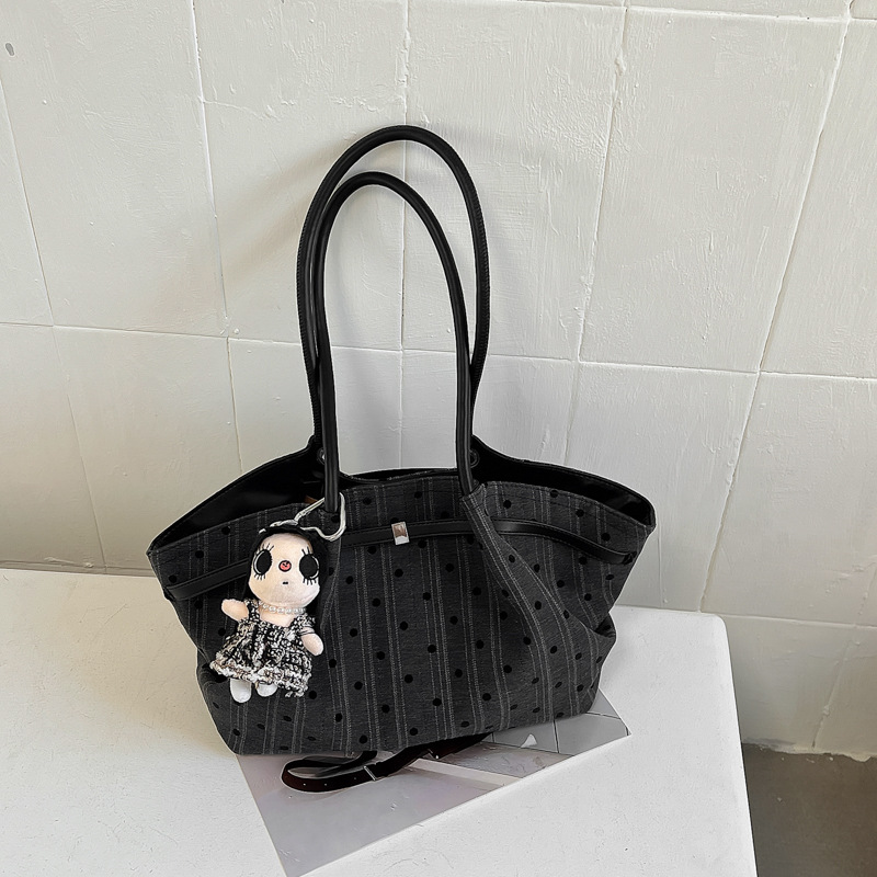 Korean-style Striped Polka-dot Tote Bag For Women New Autumn Winter photo 5