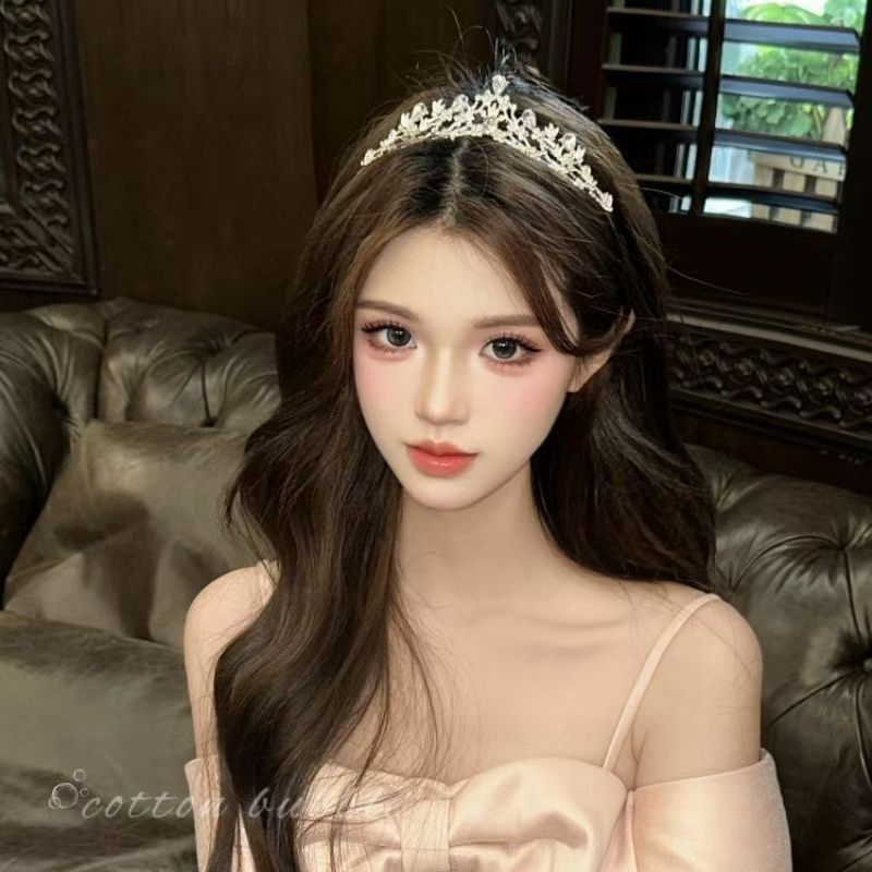 Rhinestone Bridal Crown Headband Flower Diamond High-End Headpiece photo 6