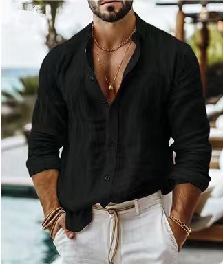 Men's Loose-fit Casual Versatile Long-sleeve Shirt photo 4
