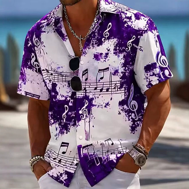 American-style Vintage Summer Ink-dye Tie-dye Print Short-sleeve Shirt photo 1