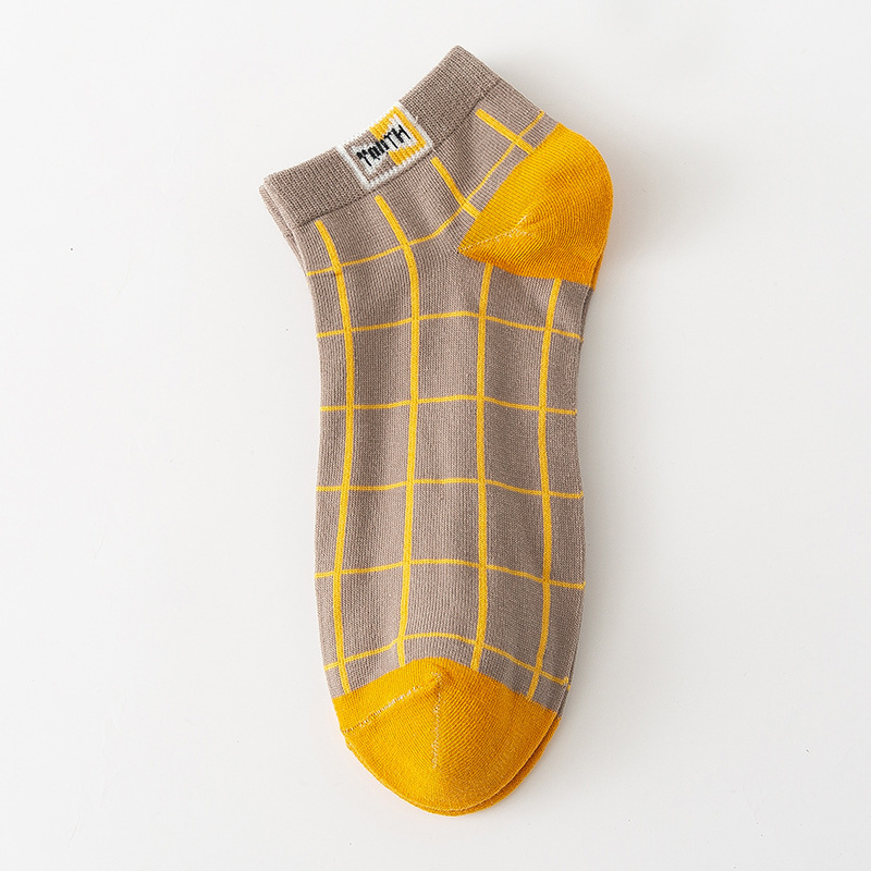 Mens Cotton Socks Plaid Pattern Low-cut All-season photo 6