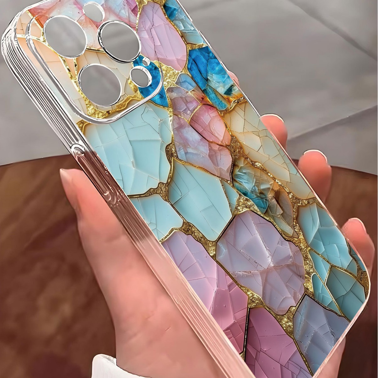 Five-color Marble Drop-resistant Transparent Phone Case photo 4