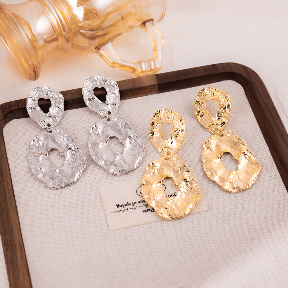 European And American Exaggerated Long Hollow Geometric Earrings photo 1