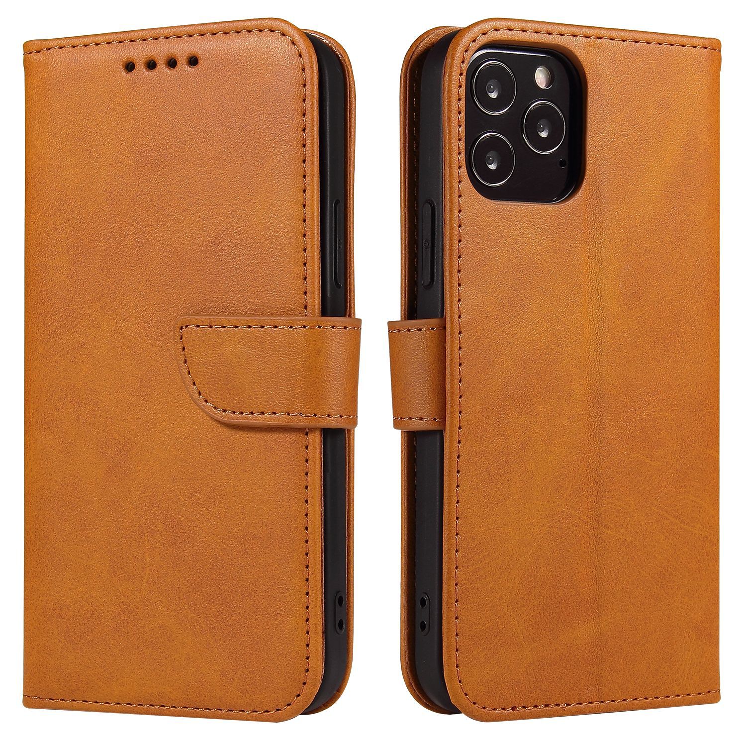 Calfskin-textured Card-slot Wallet Flip Phone Case photo 4
