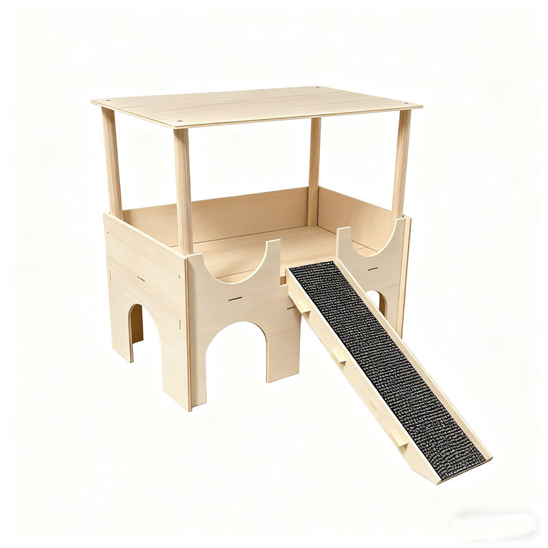 Solid Wood Multi-Functional Detachable Cage With A Double-Layer Hideaway House photo 3