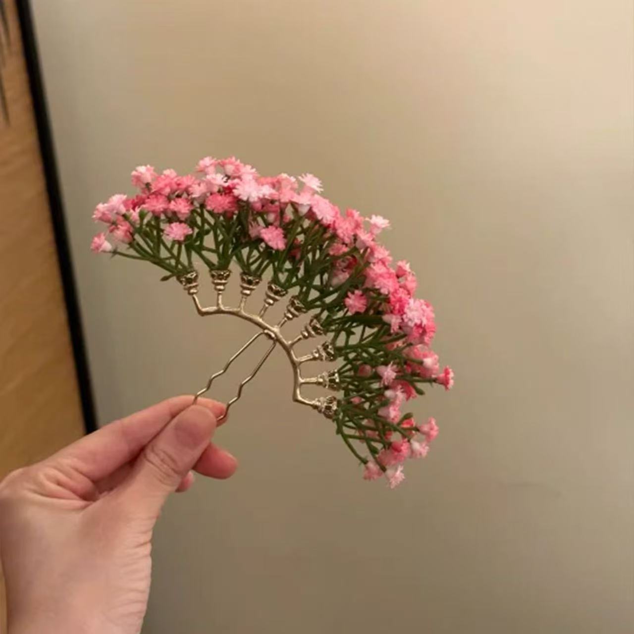Babys-breath Flower Hairpin Womens Hair Ornament photo 2