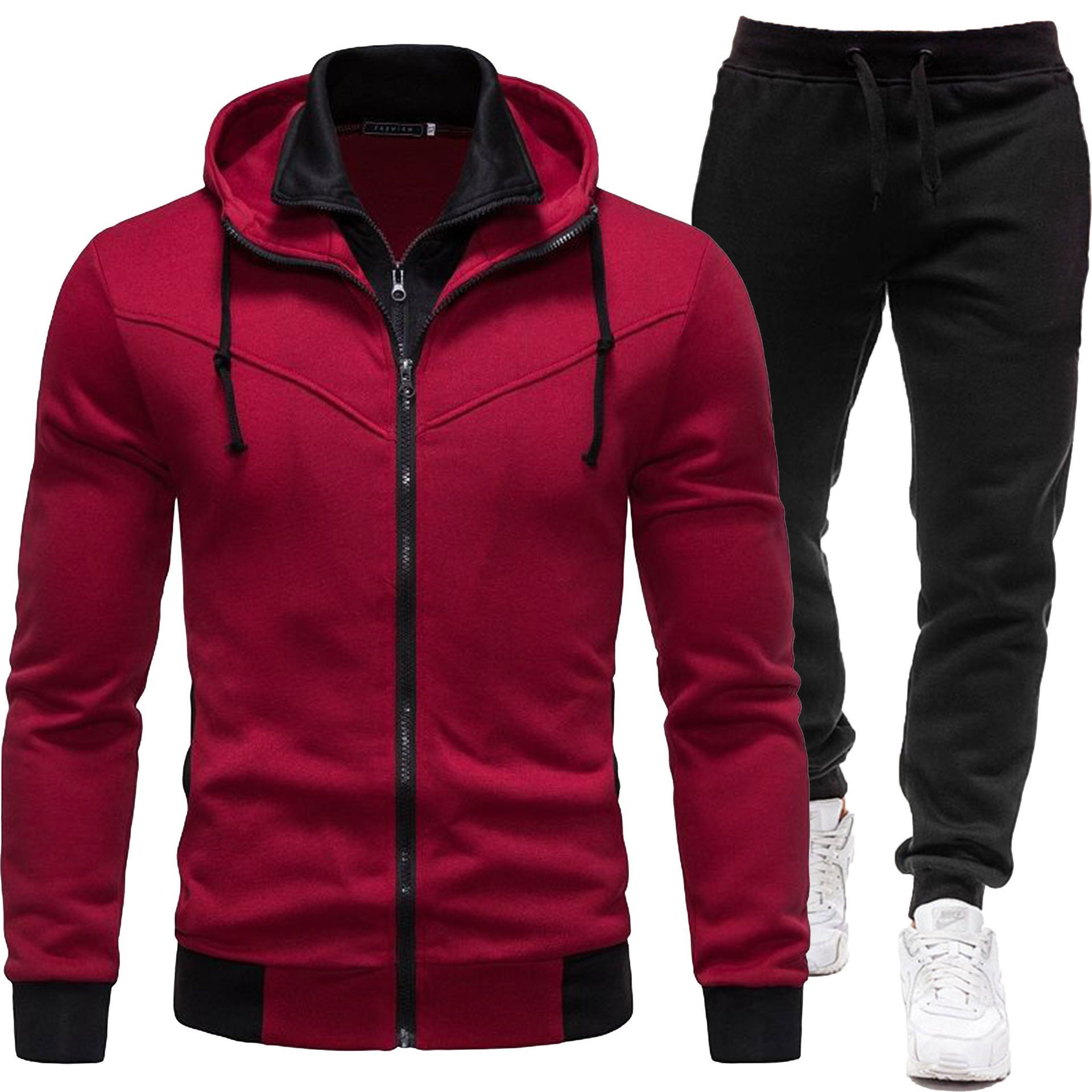 Sport-Style Patchwork Jacket And Casual Long-Sleeve Pants photo 4