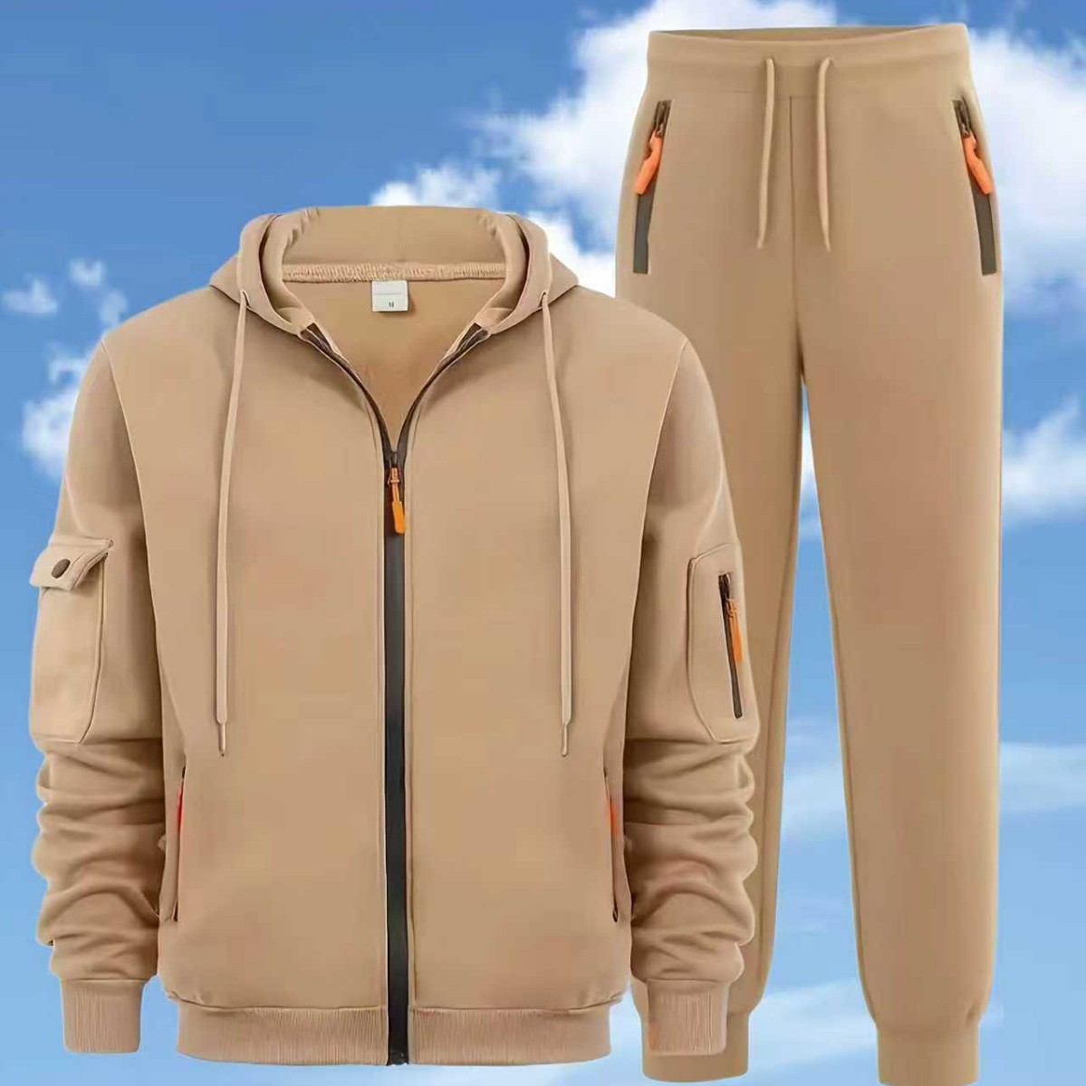 Men's Zip-up Hoodie Sweatshirt Jacket And Sweatpants Sportswear Set photo 5