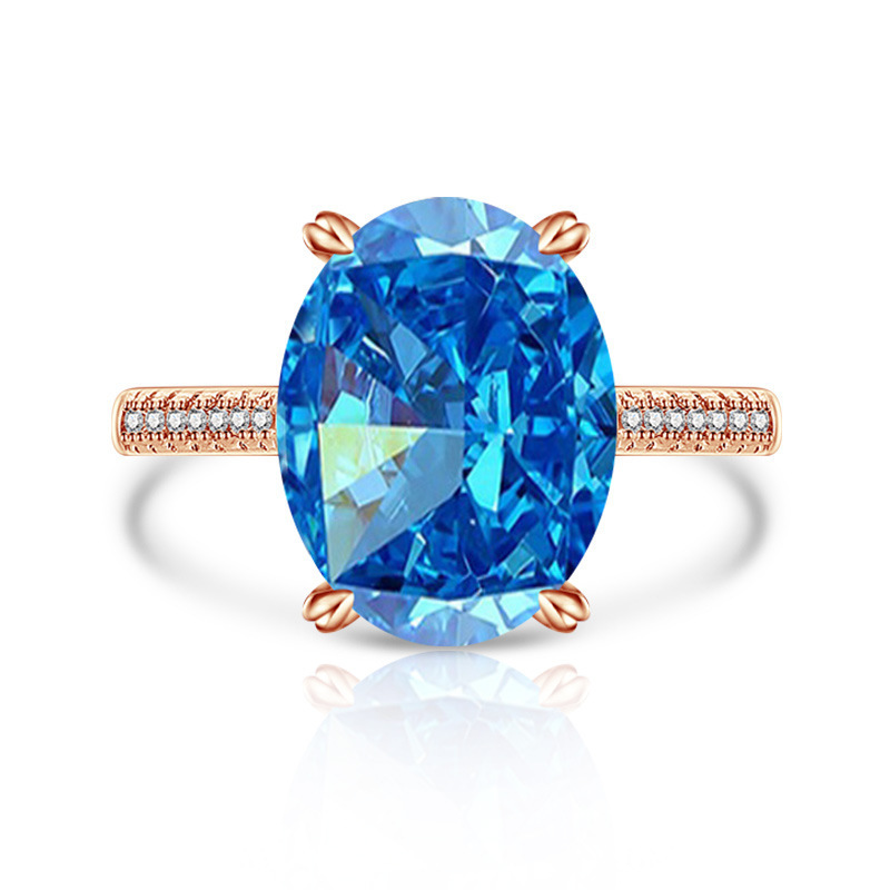 Female Versatile Casual Papalacha High Carbon Diamond Ice Flower Ring photo 7