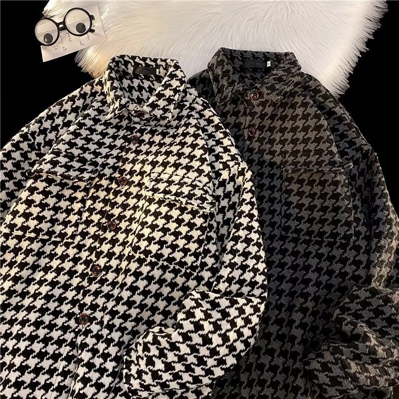 Men's Black And White Plaid Coat Trendy On Instagram photo 1
