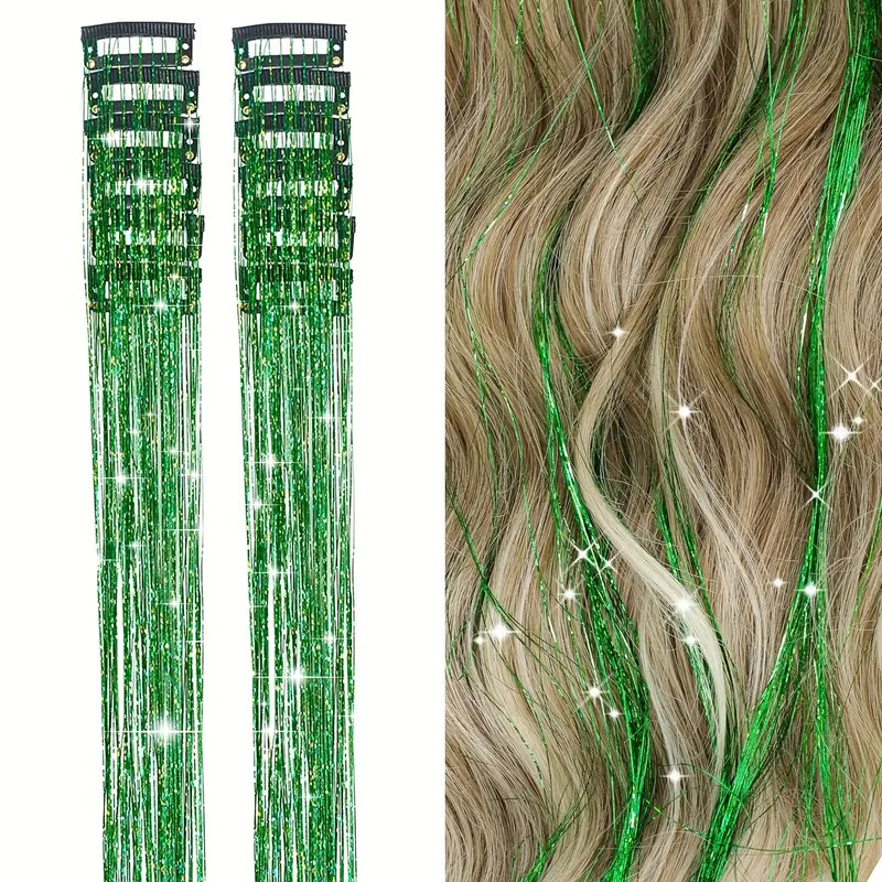 Laser-thread Colorful Shiny Seamless Hair Extensions photo 7