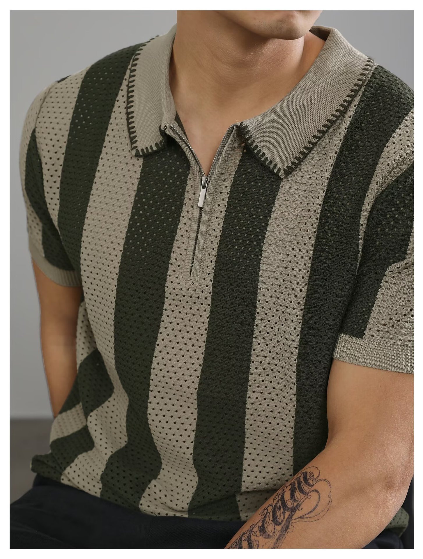 Lapel-collar Business Paul Men's Summer T-shirt For Men photo 3