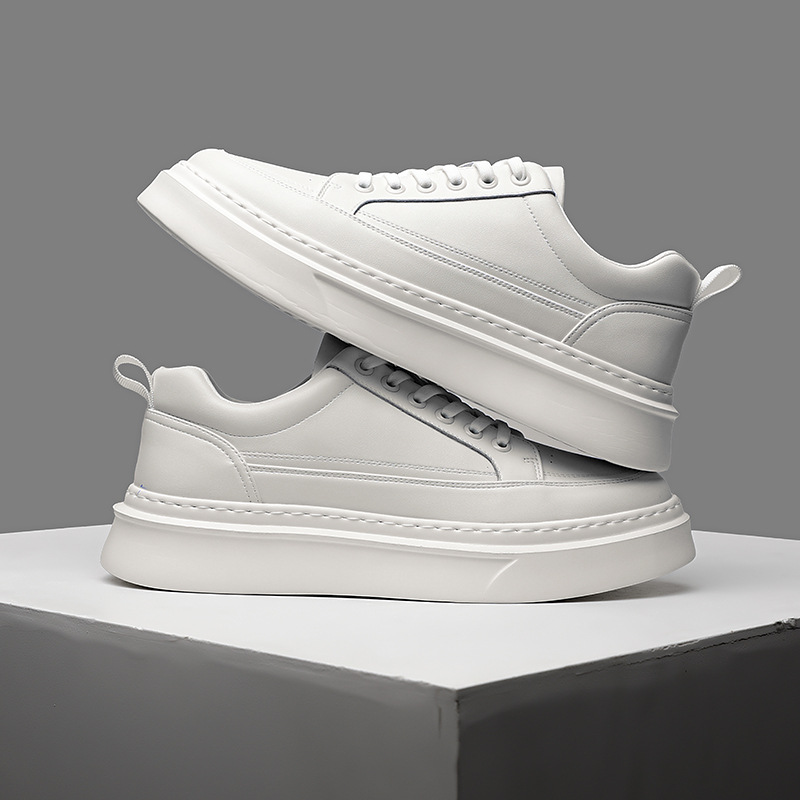 White Sneakers Mens Skate Sports Casual Shoes Mens Breathable Trendy Shoes photo 3