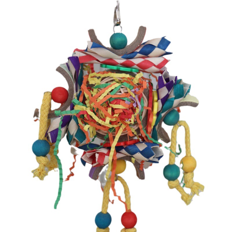 Colorful Vine Bal Paper Tube Bird Cage Decorative Pendant Parrot Toys photo 4