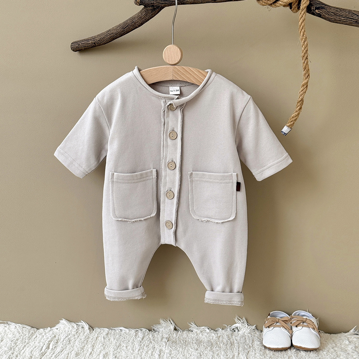 Cute Cotton Knitted Onesie For Infants And Toddlers photo 1