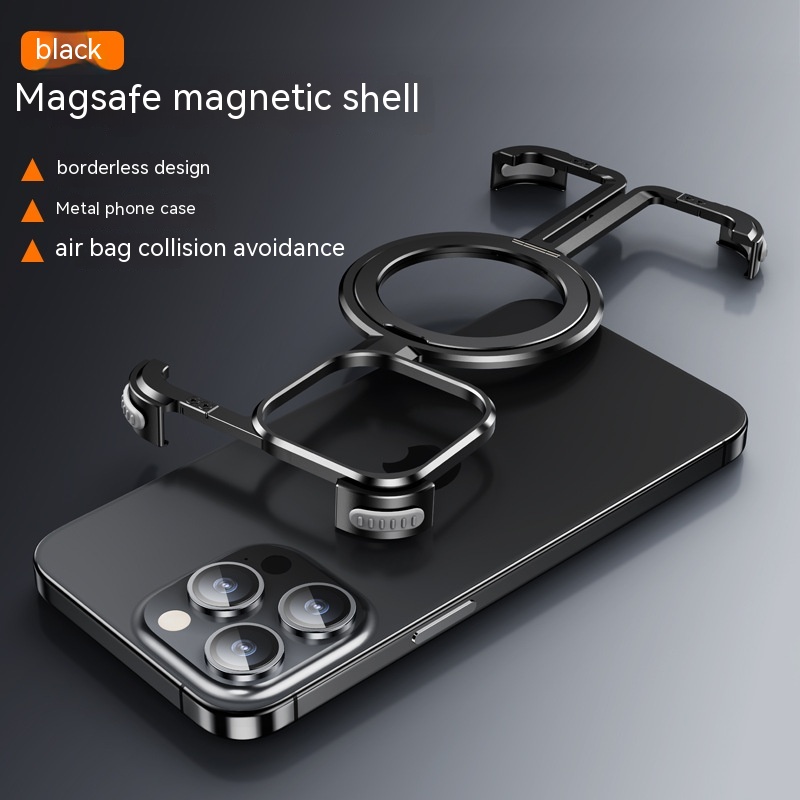 Metal Airbag Anti-fall Shell Phone Case Protective Shock Absorption Aerospace Grade Aluminum Holder Cover photo 2