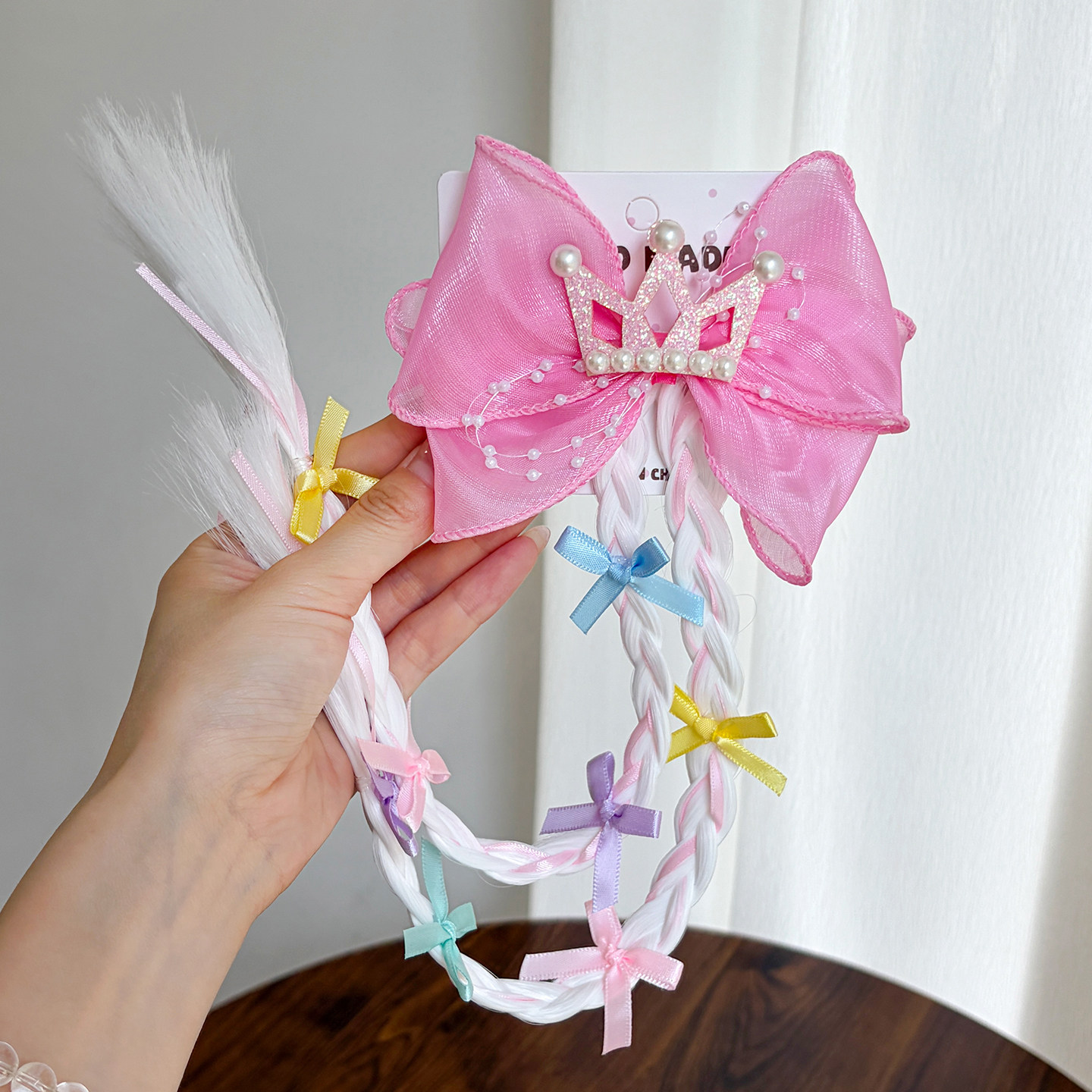 Princess Bow Ribbon Hair Clip Wig Braid photo 3