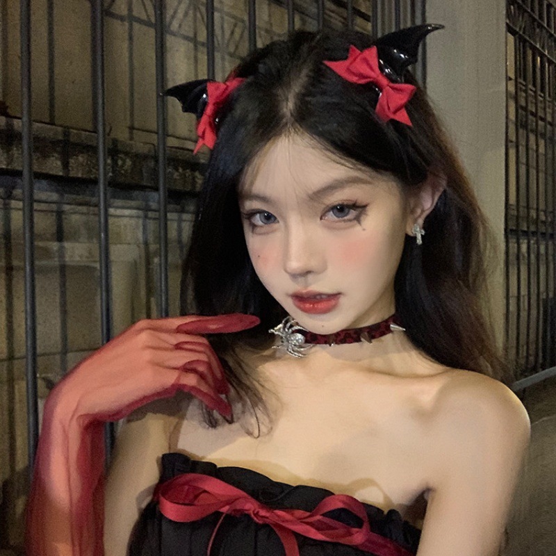 Devil Bat Bow Hair Clip Headdress photo 6