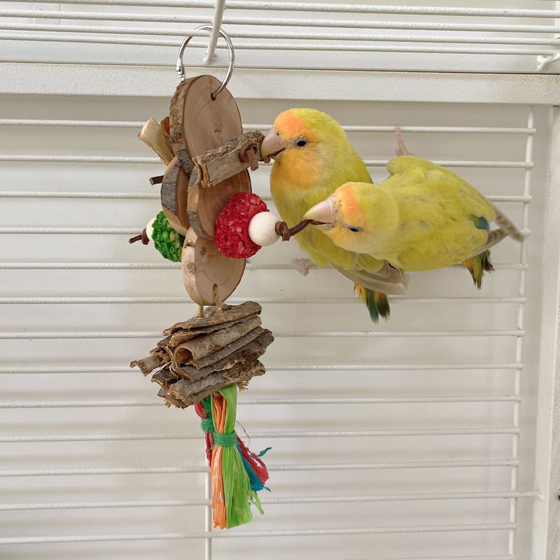 Parrot Bird Bite Toy String Relieving Stuffy Decorative Color Pendant photo 1