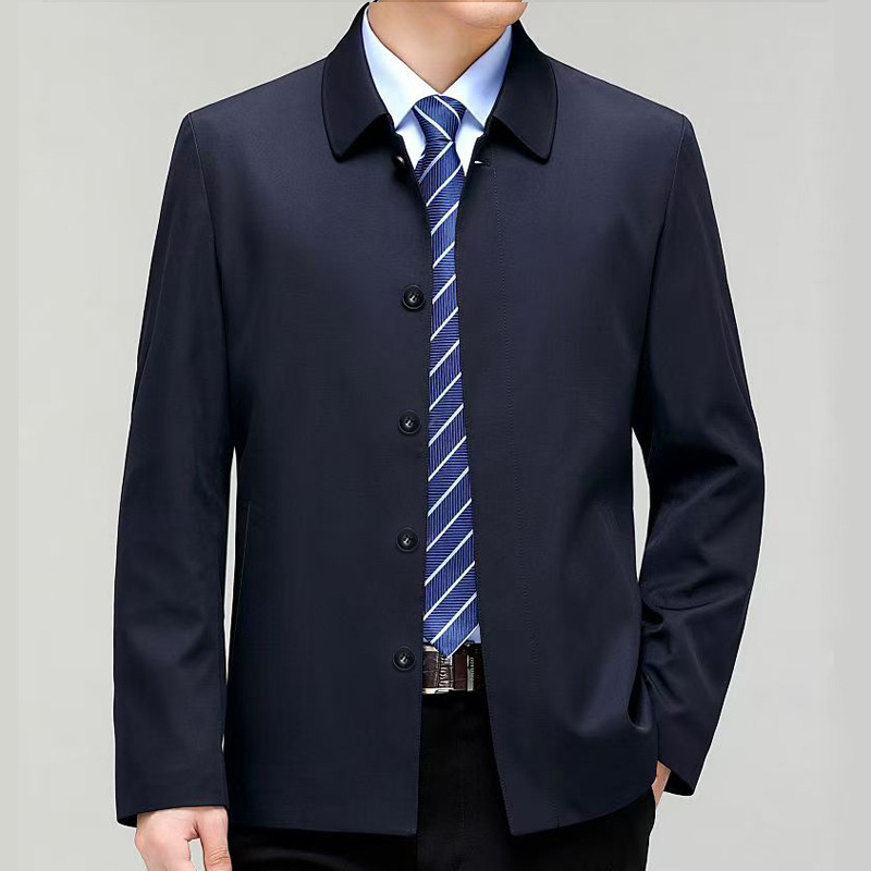 Turn-down Collar Business-casual Jacket For Middle-aged Men photo 2