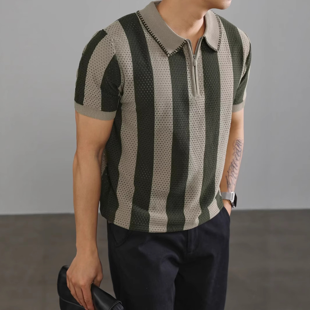 Lapel-collar Business Paul Men's Summer T-shirt For Men photo 8